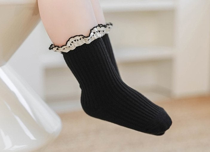 Miso - Korean Baby Fashion - #babyoutfit - Heart Shirring Socks