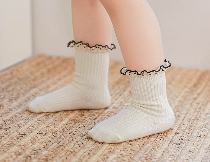 Miso - Korean Baby Fashion - #babyoutfit - Heart Shirring Socks - 2