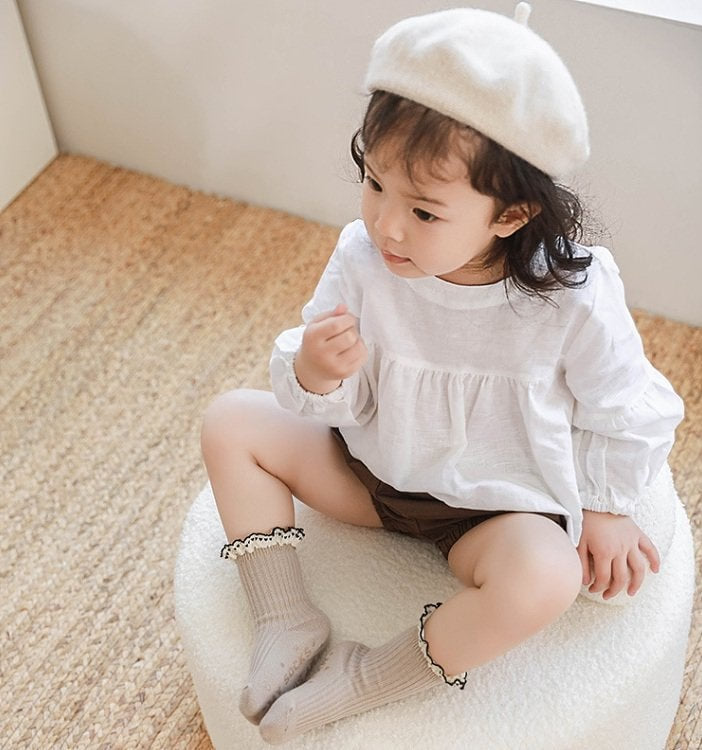 Miso - Korean Baby Fashion - #onlinebabyshop - Heart Shirring Socks - 5