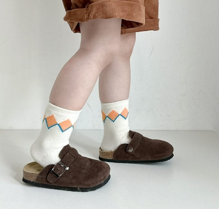 Miso - Korean Children Fashion - #childofig - Square Check Socks - 7