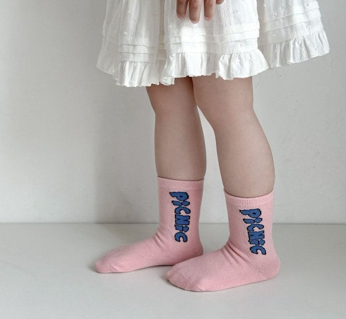 Miso - Korean Children Fashion - #designkidswear - Pink Picnic Socks - 8