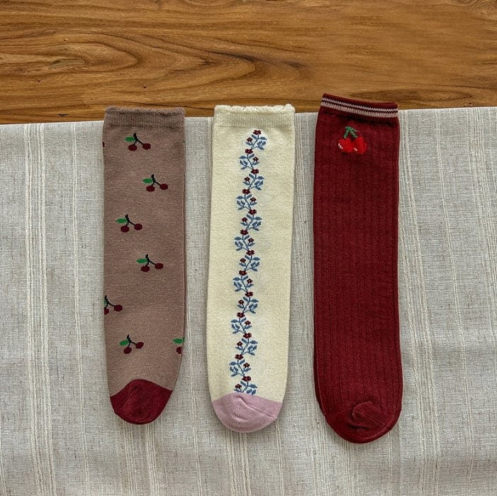 Miso - Korean Children Fashion - #discoveringself - Cherry Flower Socks