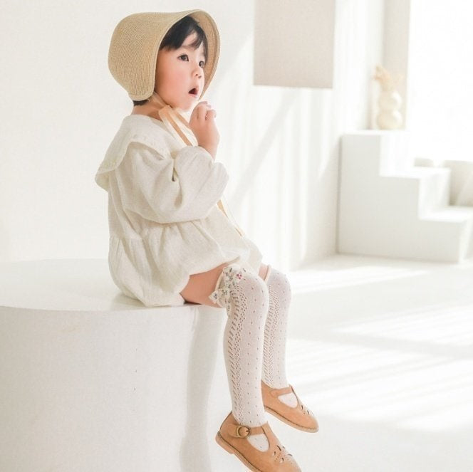 Miso - Korean Children Fashion - #discoveringself - Flower Ribbon Knee Socks - 7