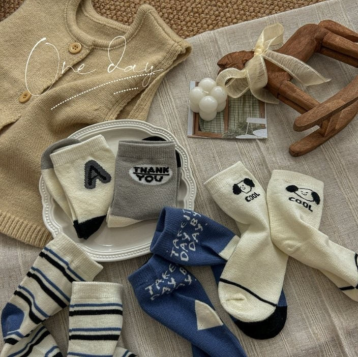 Miso - Korean Children Fashion - #fashionkids - A Blue Socks - 3