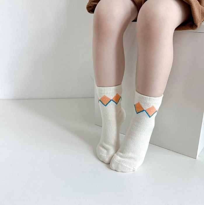 Miso - Korean Children Fashion - #fashionkids - Square Check Socks - 11