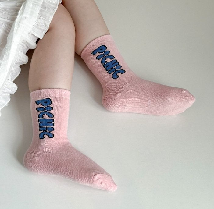 Miso - Korean Children Fashion - #fashionkids - Pink Picnic Socks - 10