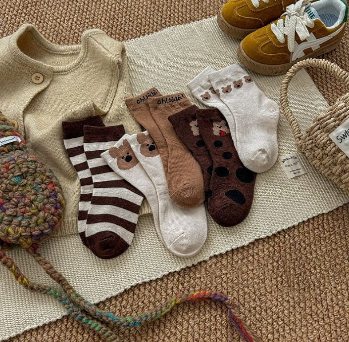 Miso - Korean Children Fashion - #kidsshorts - Lala Bear Socks - 6