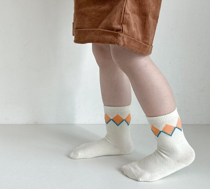 Miso - Korean Children Fashion - #kidsshorts - Square Check Socks - 12