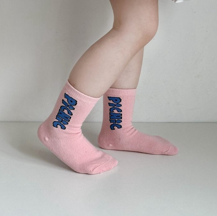 Miso - Korean Children Fashion - #prettylittlegirls - Pink Picnic Socks - 2