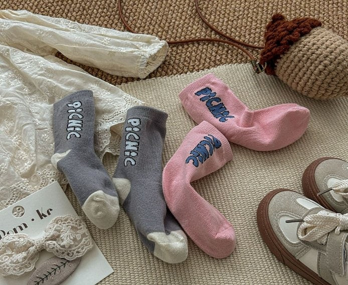 Miso - Korean Children Fashion - #todddlerfashion - Pink Picnic Socks - 3