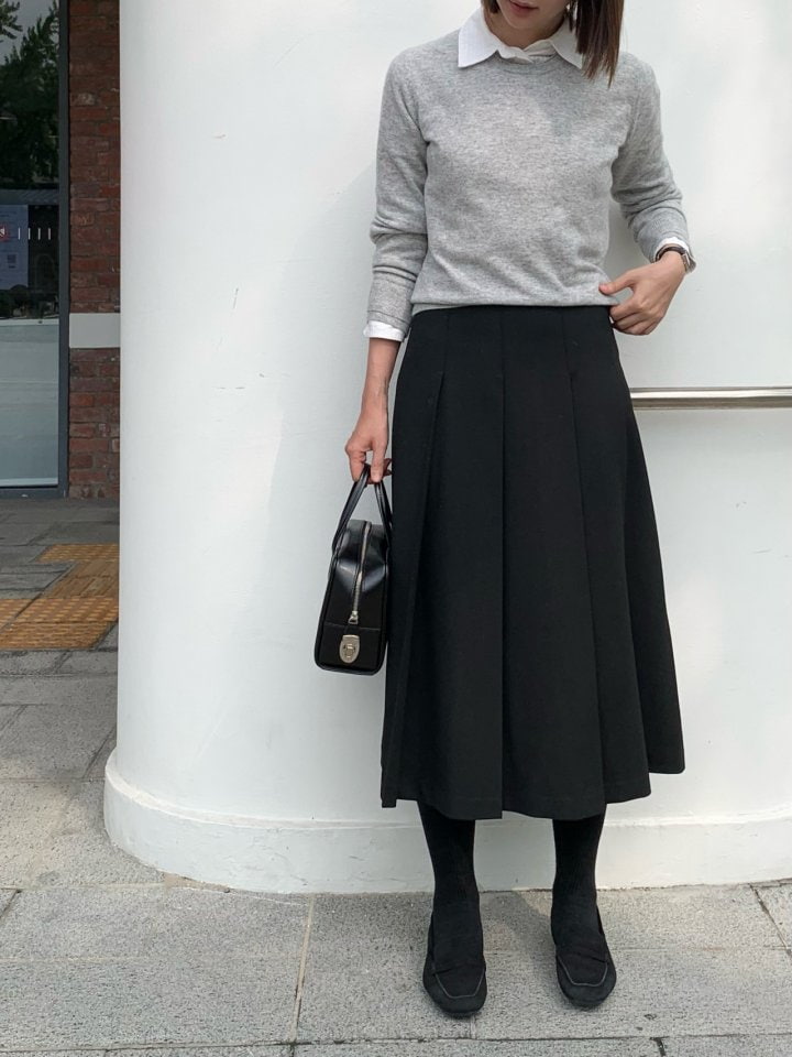 Moani - Korean Women Fashion - #momslook - Wool Pleated Skirt - 2