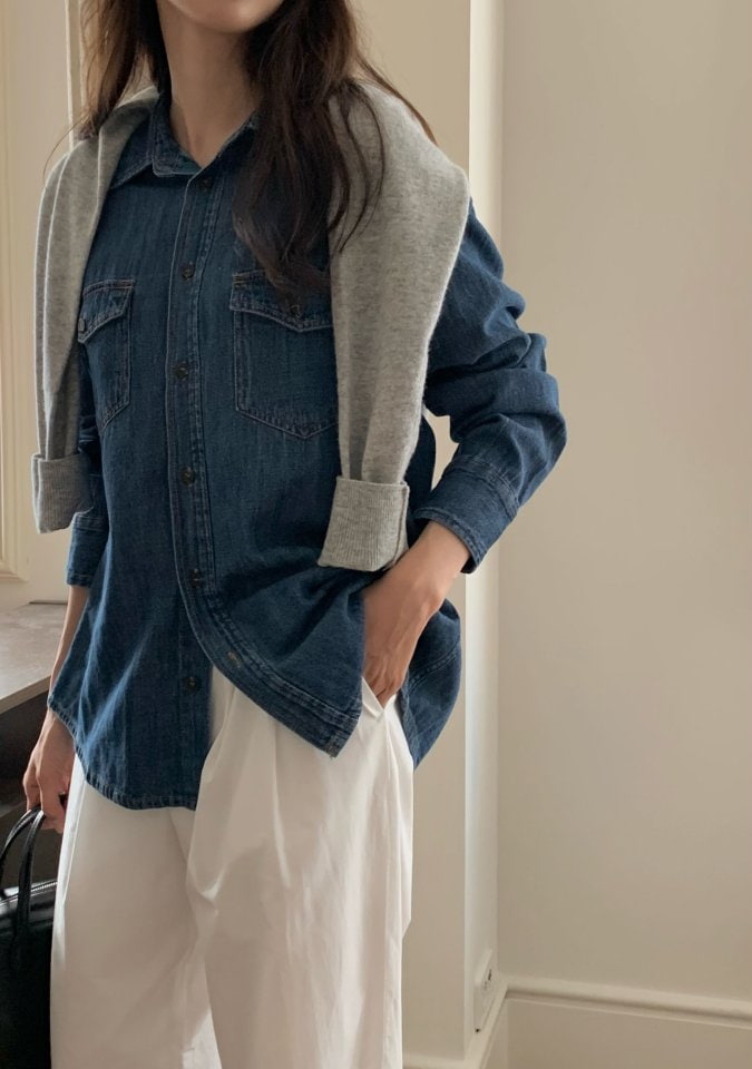 Moani - Korean Women Fashion - #momslook - Western Denim Shirts  - 11