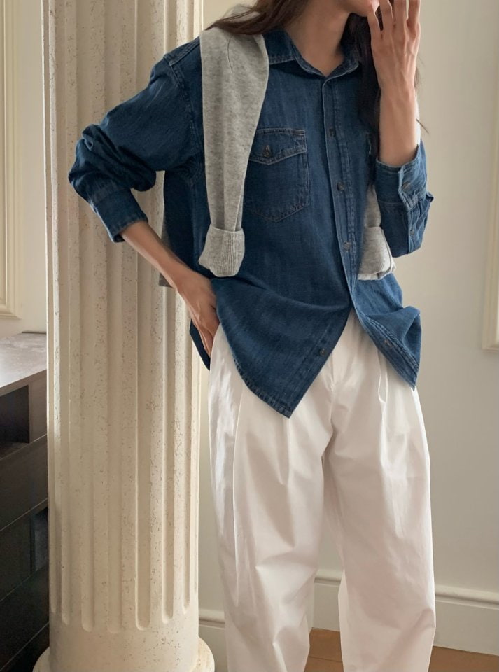 Moani - Korean Women Fashion - #momslook - Western Denim Shirts  - 7