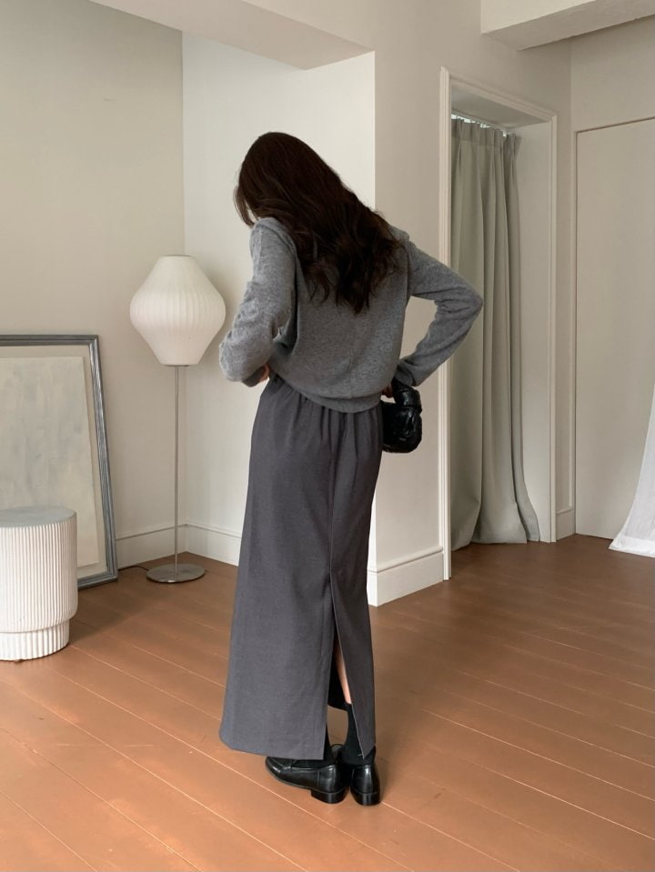 Moani - Korean Women Fashion - #womensfashion - Wool H Line Slit Skirt - 8