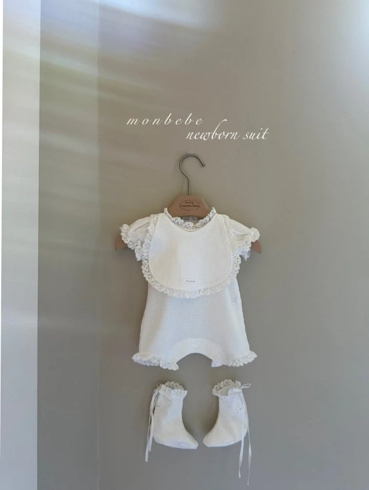 Monbebe - Korean Baby Fashion - #babyboutiqueclothing - Waffle Lace Bib - 7