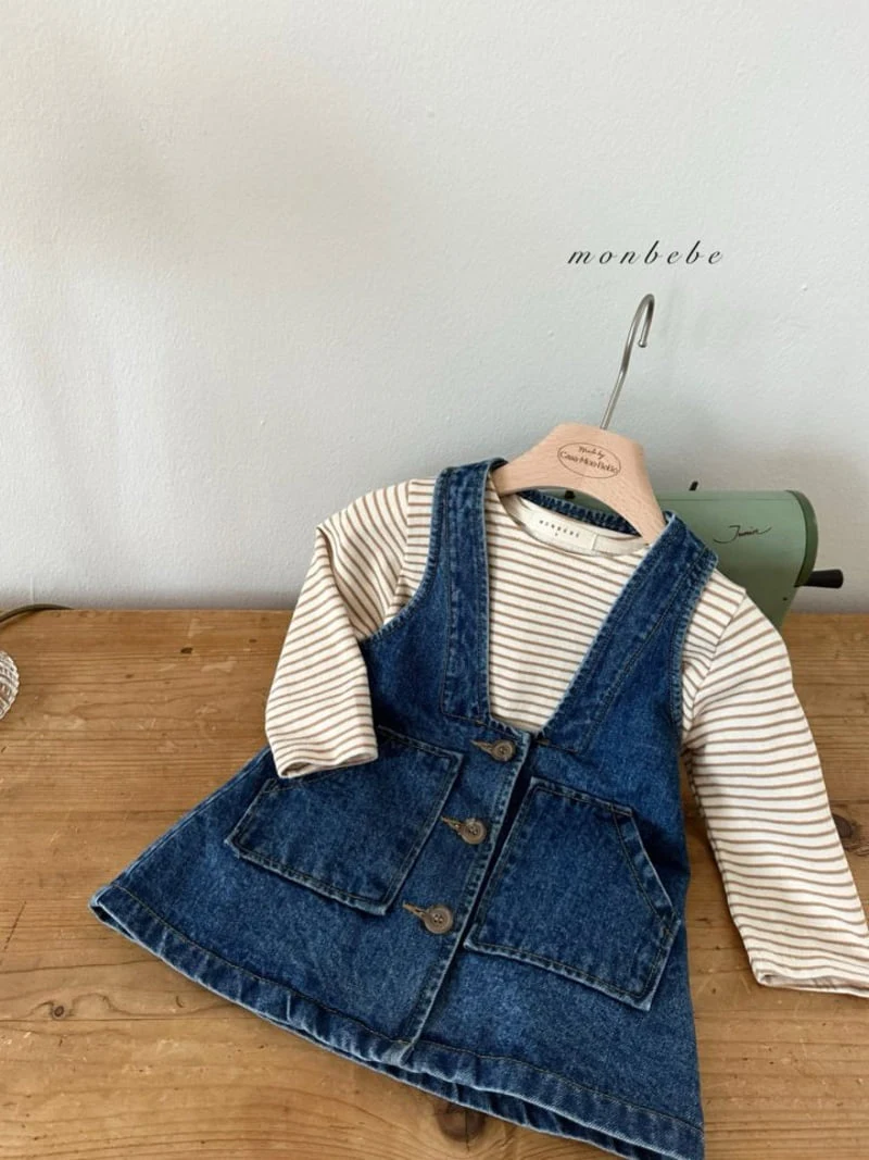 Monbebe - Korean Children Fashion - #prettylittlegirls - Icon Denim Dress