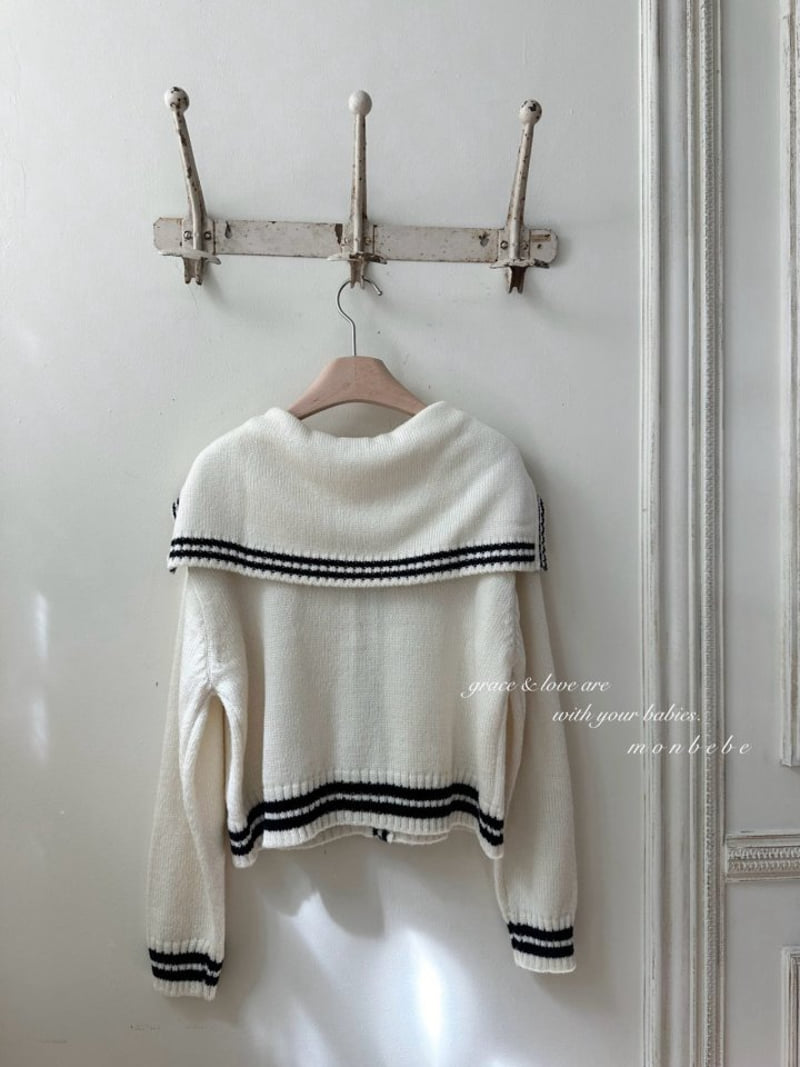 Monbebe - Korean Women Fashion - #momslook - Adult Knit Sailor Cardigan