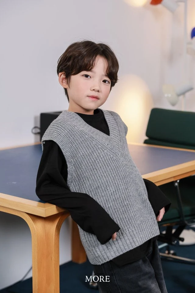 More - Korean Children Fashion - #designkidswear - Old School V Neck Knit Vest - 9