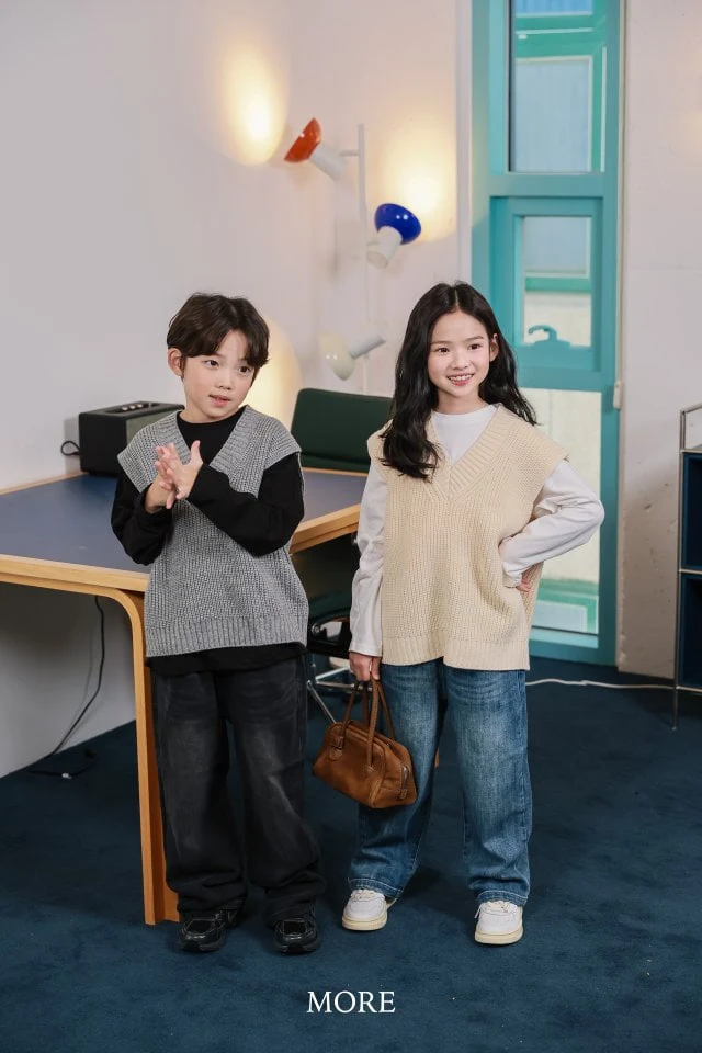 More - Korean Children Fashion - #discoveringself - Old School V Neck Knit Vest - 10