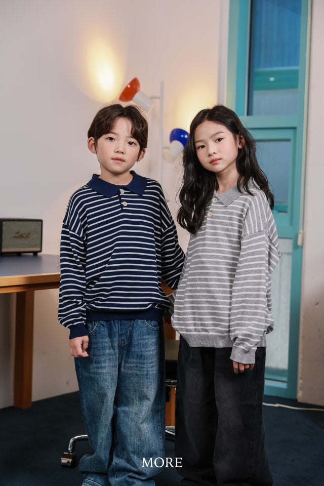 More - Korean Children Fashion - #kidsstore - Stripe PK Knit Tee - 2