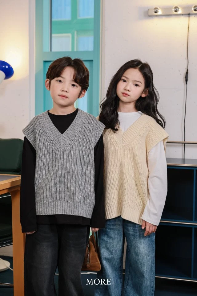 More - Korean Children Fashion - #stylishchildhood - Old School V Neck Knit Vest - 6