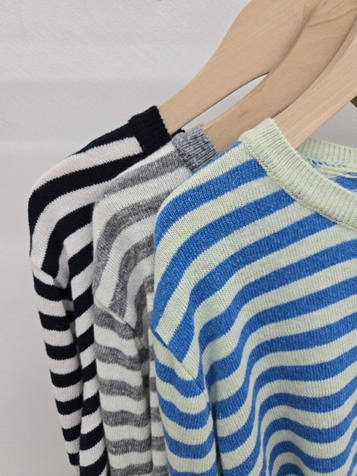 Most - Korean Women Fashion - #womensfashion - Cash Stripe Round Pullover - 4