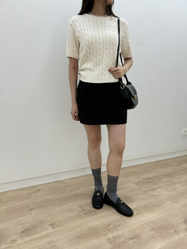 Most - Korean Women Fashion - #momslook - Cotton Cable Round Top - 2