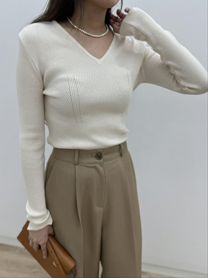 Most - Korean Women Fashion - #momslook - Wale Rib Knit Top - 11