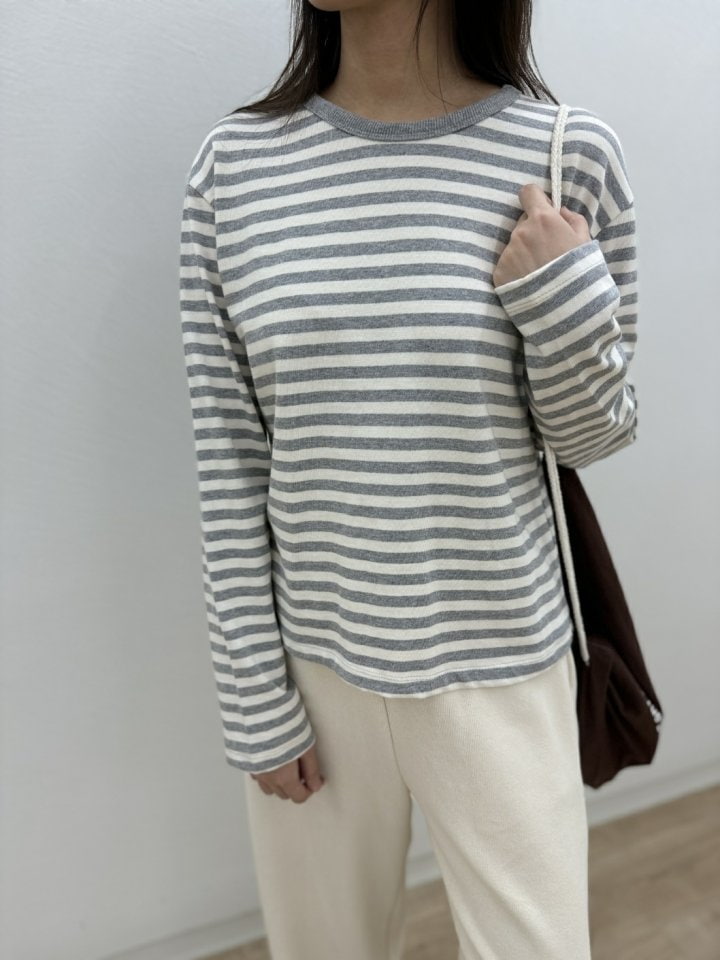 Most - Korean Women Fashion - #momslook - Dint Stripe Tee - 7