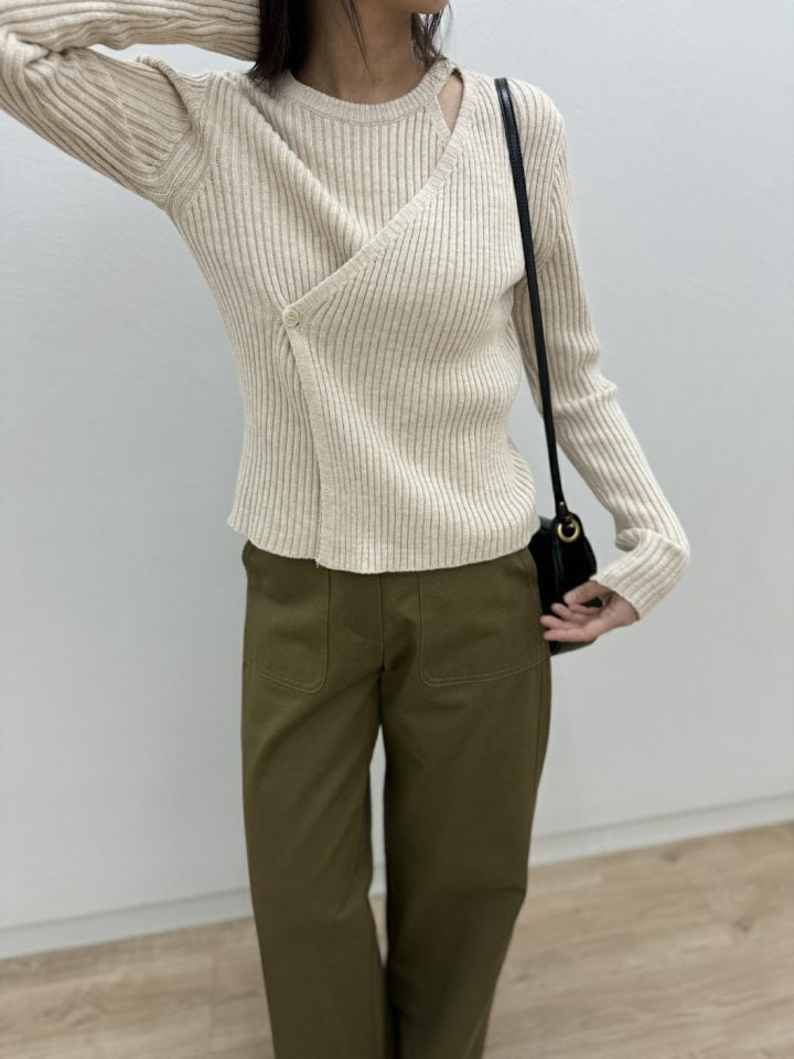 Most - Korean Women Fashion - #momslook - Wrap Rib Knit Top - 6