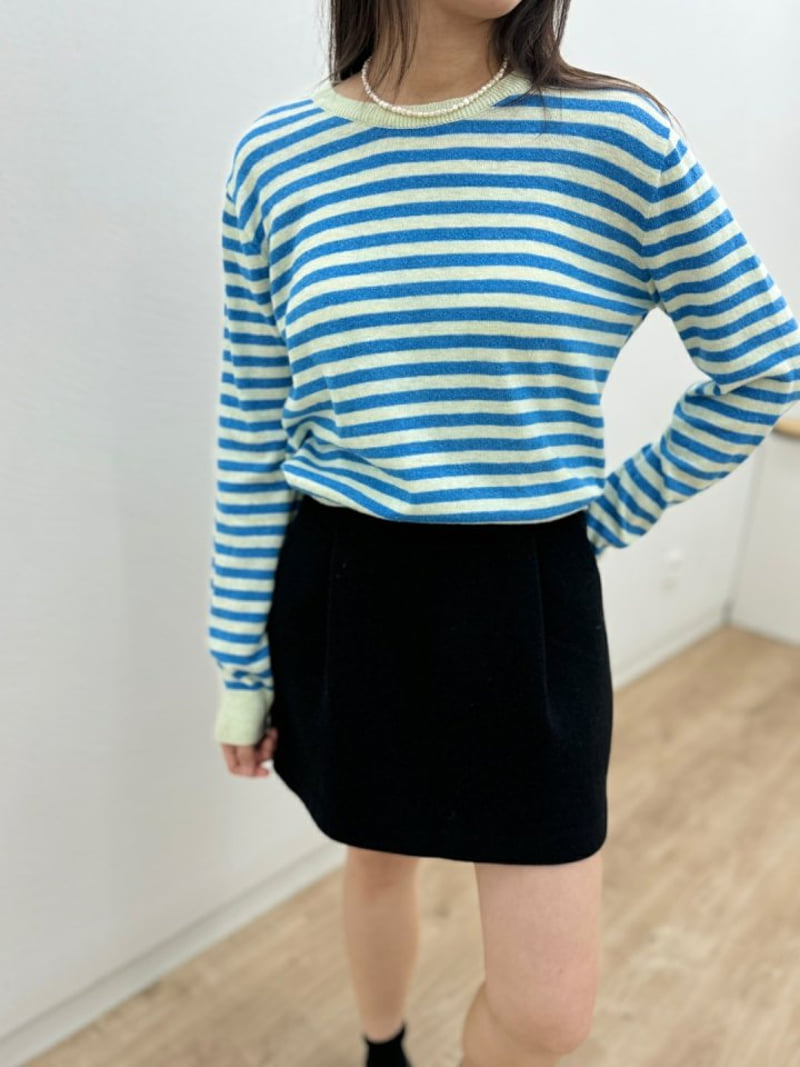 Most - Korean Women Fashion - #momslook - Cash Stripe Round Top - 10