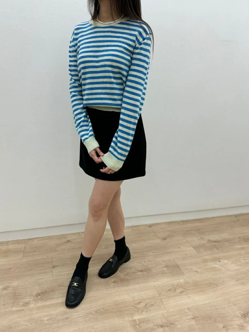 Most - Korean Women Fashion - #momslook - Cash Stripe Round Top - 8