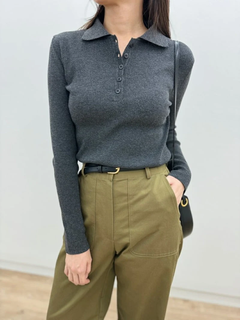 Most - Korean Women Fashion - #momslook - Alphi Collar Knit Top - 5