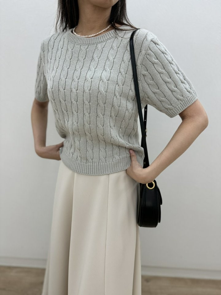 Most - Korean Women Fashion - #pursuepretty - Cotton Cable Round Top - 7