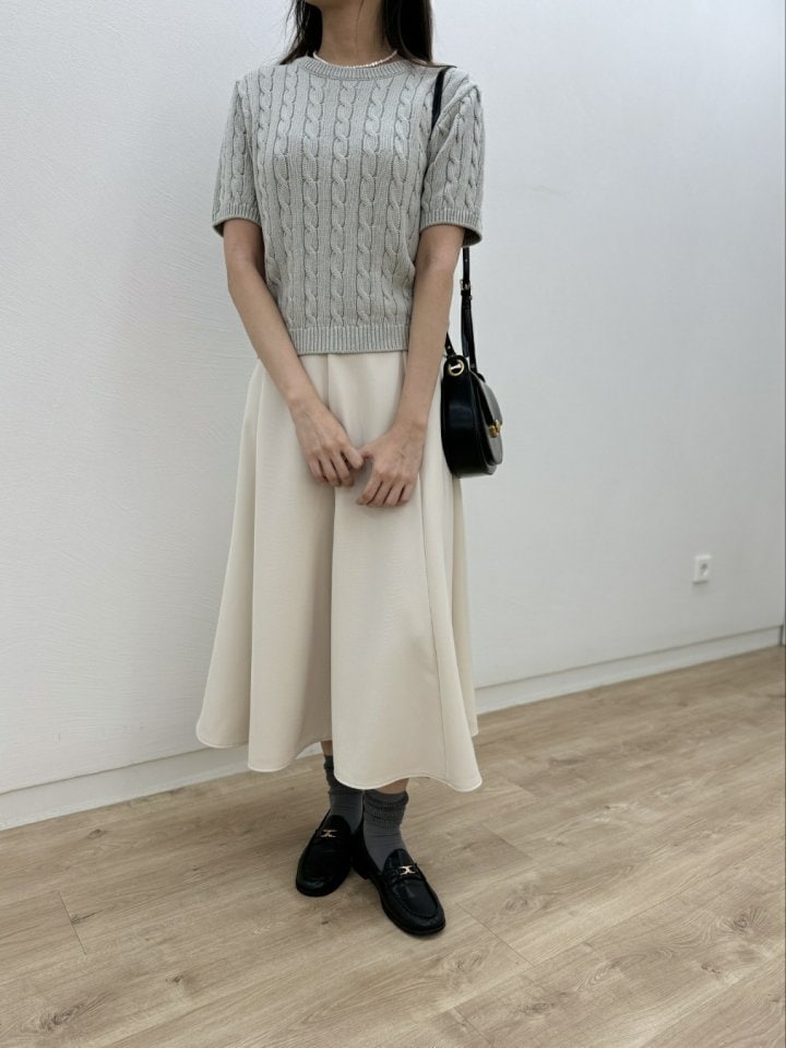 Most - Korean Women Fashion - #restrostyle - Cotton Cable Round Top - 8