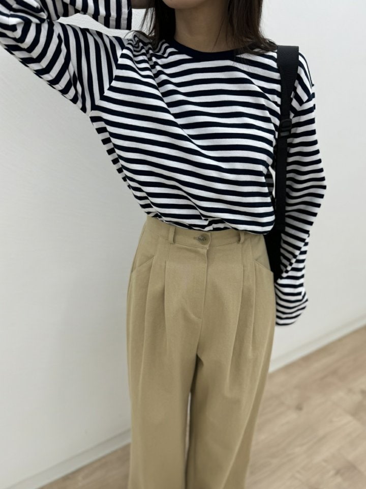 Most - Korean Women Fashion - #restrostyle - Dint Stripe Tee - 2