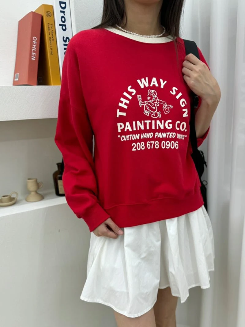 Most - Korean Women Fashion - #restrostyle - Painting Sweatshirts - 6