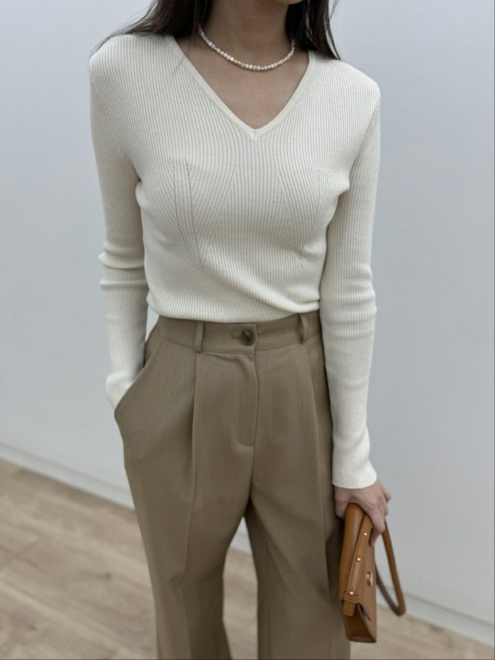 Most - Korean Women Fashion - #romanticstyle - Wale Rib Knit Top - 7