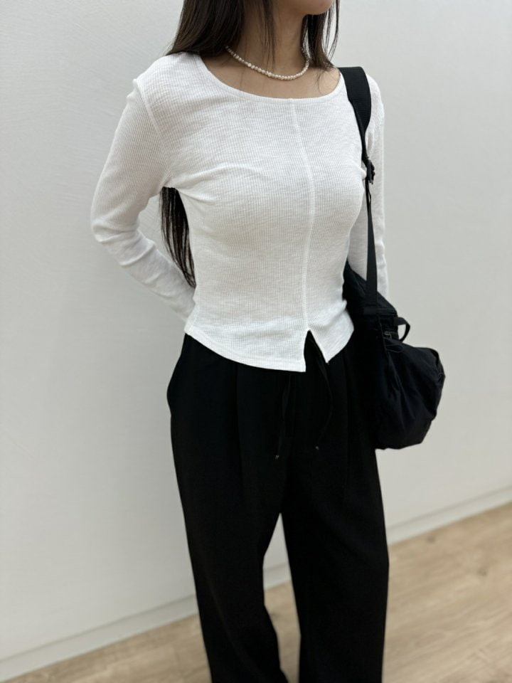 Most - Korean Women Fashion - #romanticstyle - Mos Rib Tee - 6