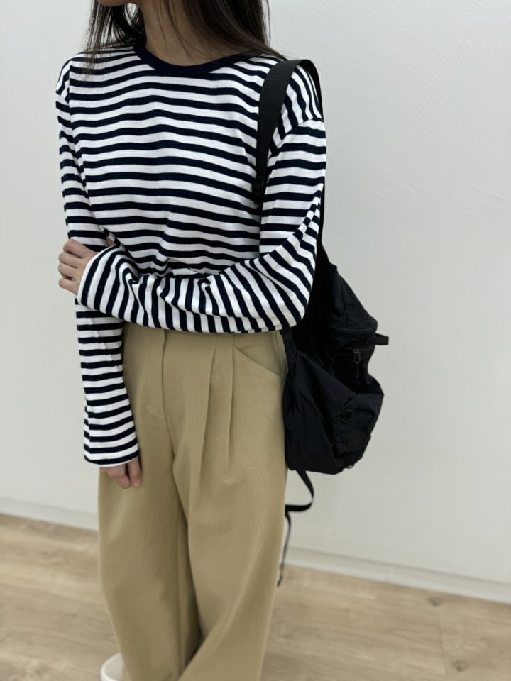 Most - Korean Women Fashion - #romanticstyle - Dint Stripe Tee - 4