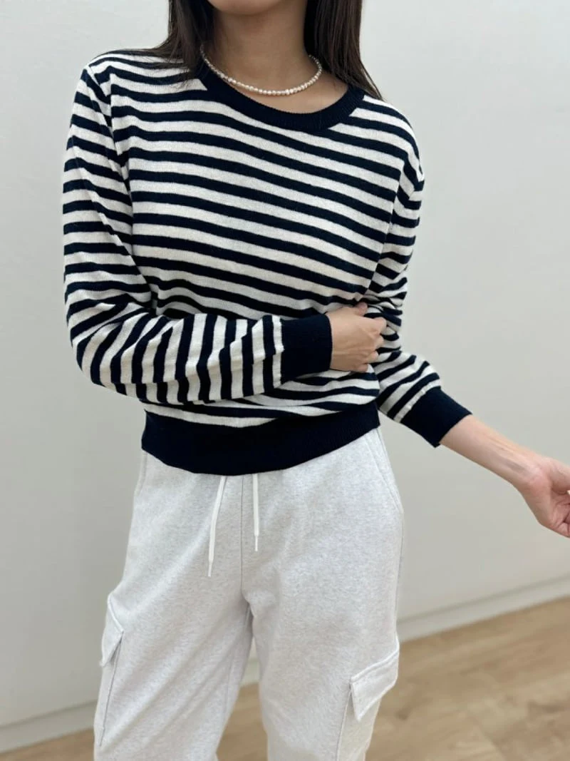 Most - Korean Women Fashion - #shopsmall - Cash Stripe Round Top - 3