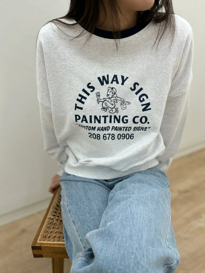 Most - Korean Women Fashion - #thatsdarling - Painting Sweatshirts - 9