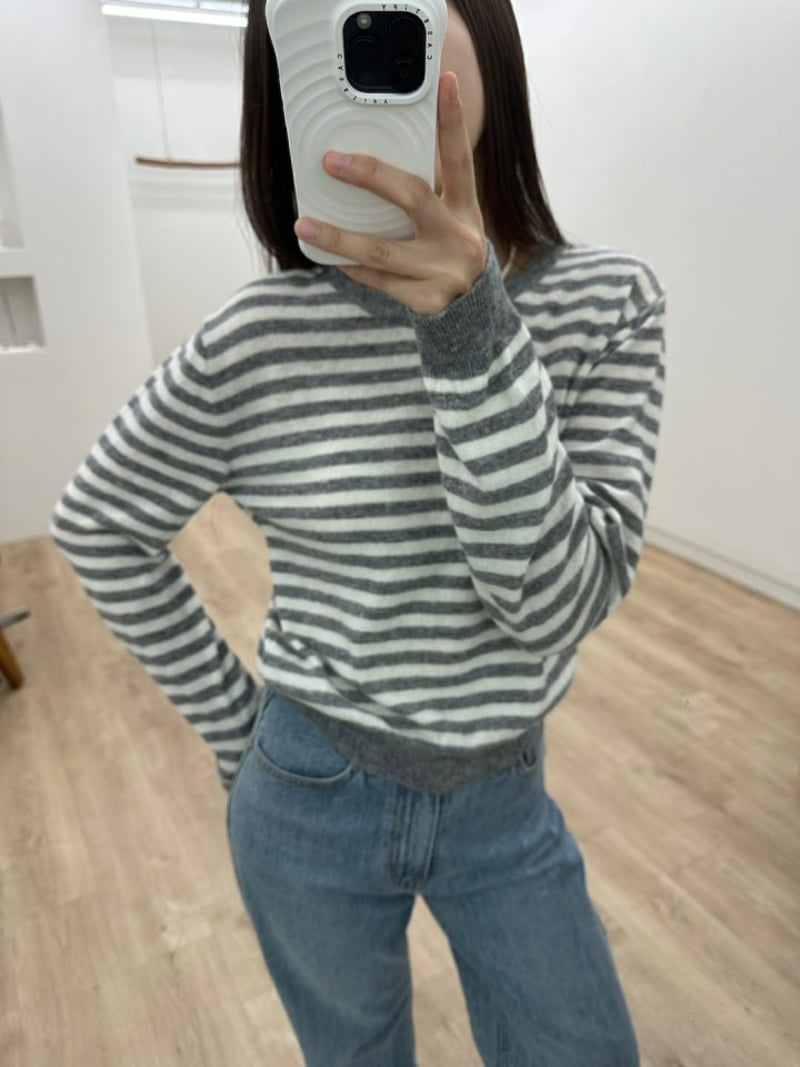 Most - Korean Women Fashion - #shopsmall - Cash Stripe Round Top - 4