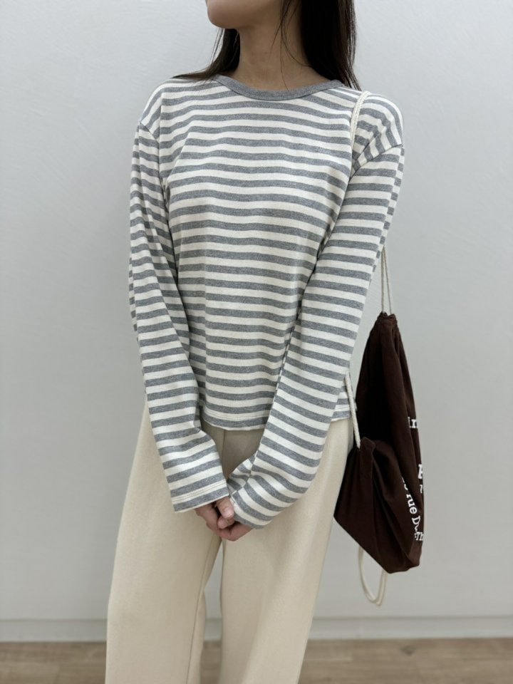 Most - Korean Women Fashion - #thelittlethings - Dint Stripe Tee - 6