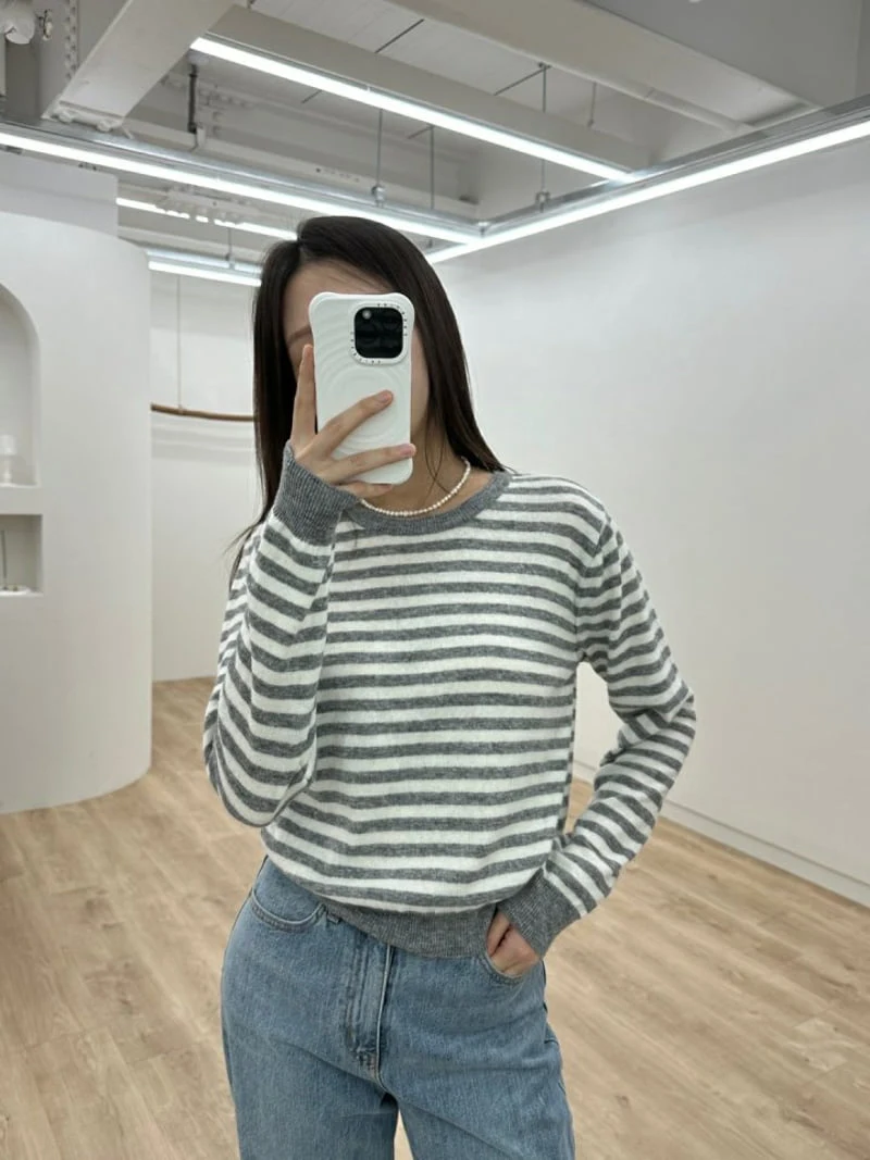 Most - Korean Women Fashion - #thelittlethings - Cash Stripe Round Top - 5