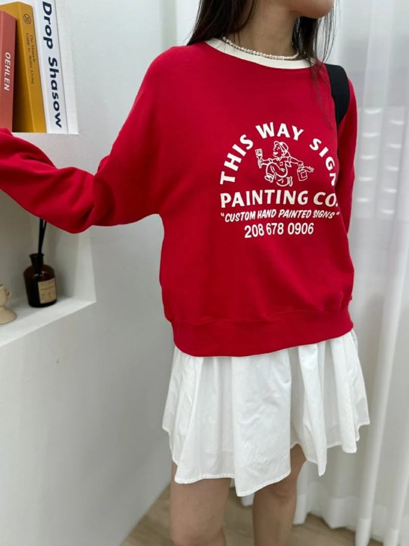 Most - Korean Women Fashion - #vintageinspired - Painting Sweatshirts - 4