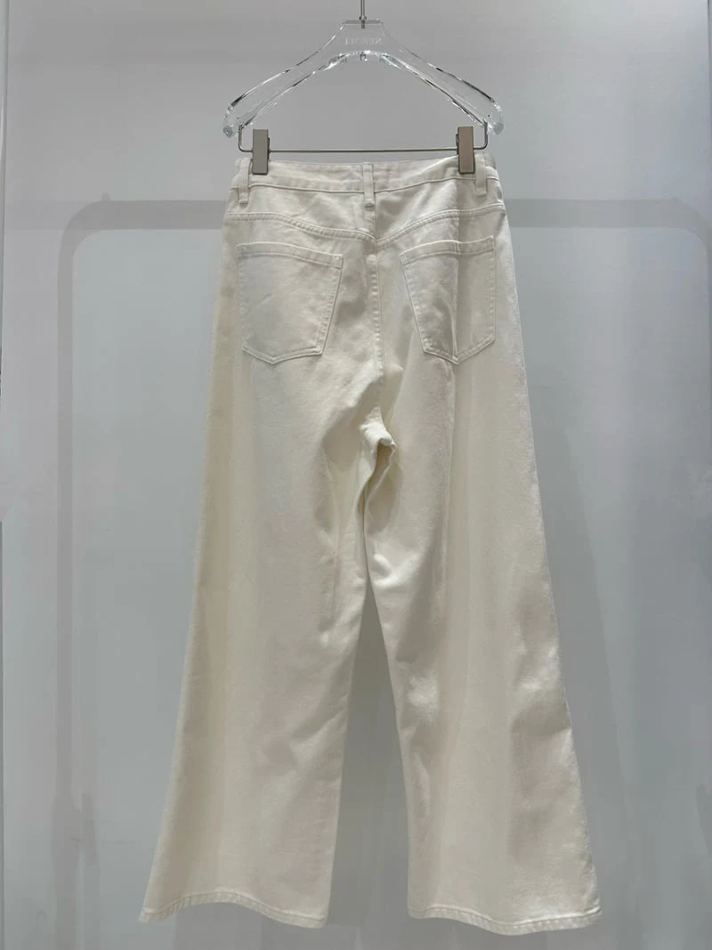 Neroli36 - Korean Women Fashion - #momslook - White Denim Pants - 8