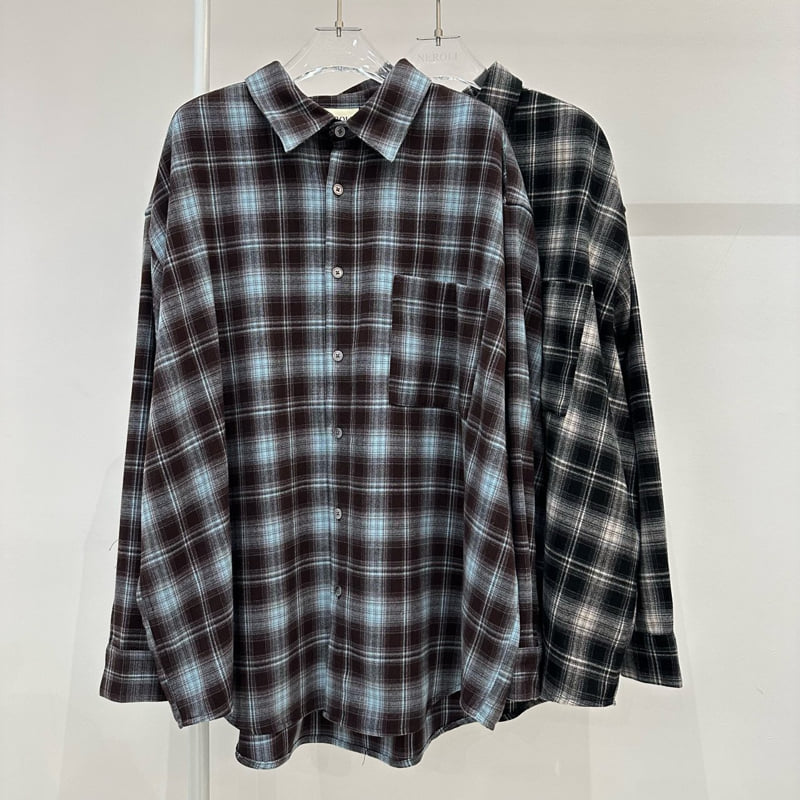 Neroli36 - Korean Women Fashion - #momslook - Two Tone Check Shirt - 10