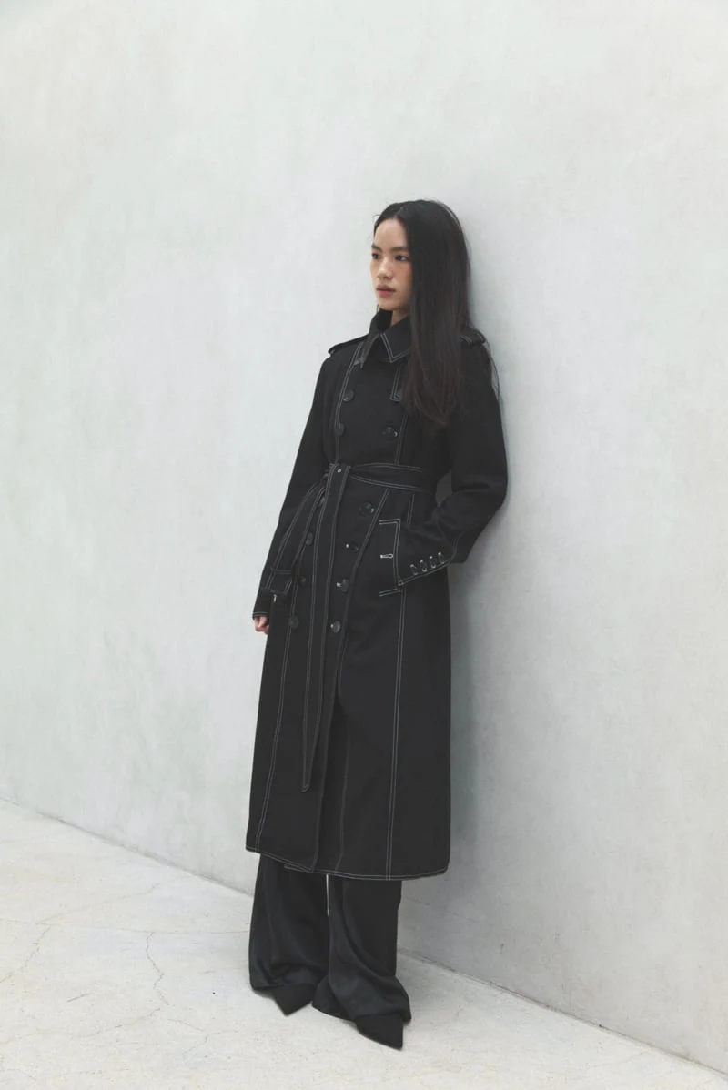 Neroli36 - Korean Women Fashion - #momslook - Stitch Trench Coat - 5