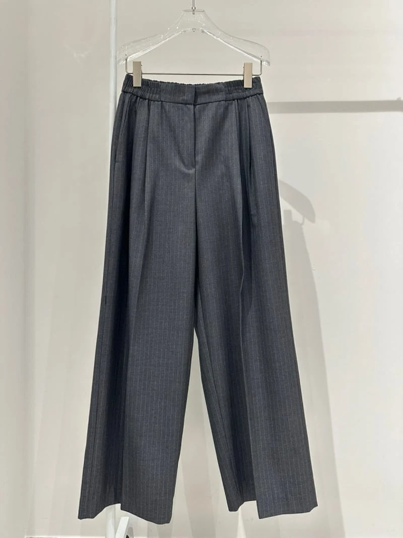 Neroli36 - Korean Women Fashion - #pursuepretty - Stripe Miu Band Pants